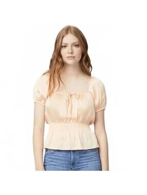 Paige Olenna Top Puff Sleeve Smocked Waist Prairie Cottage Women Size Medium NWT